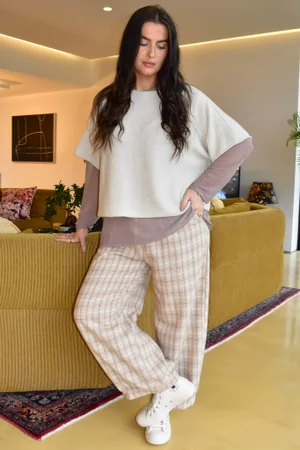 Maeve Brushed Cotton Demi Bloom Pant Oat
